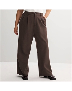 Широкие брюки больших размеров для юниоров, коричневый So