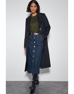 Джинсовая юбка миди на пуговицах Bree, синий Monsoon