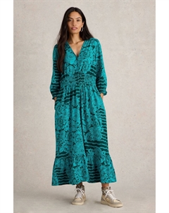 Платье из джерси с присборкой Jonie, зеленый White stuff