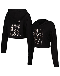 Женский укороченный пуловер с капюшоном и леопардовым принтом Mark Stone, черный Vegas Golden Knights, цвет Lvk Black Majestic threads