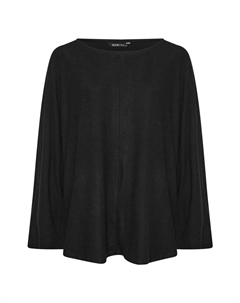 Мягкий джемпер с рукавами «летучая мышь», черный Yours curve