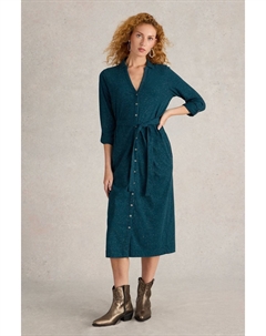 Платье из блестящего джерси Annie, зеленый White stuff