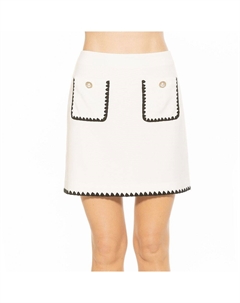 Женская мини-юбка Sunday с вышивкой по краям, цвет Ivory Alexia admor