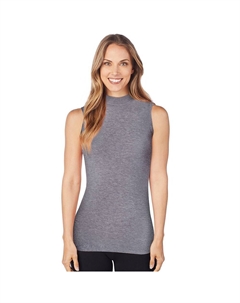 Женская майка без рукавов из мягкой эластичной ткани с воротником на шее, цвет Charcoal Heather Cuddl duds