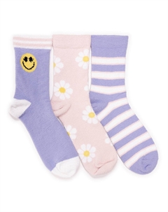 Женские комплекты из 3 уютных компрессионных носков, цвет Lavendar Muk luks