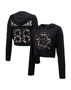 Женский укороченный пуловер с капюшоном и леопардовым принтом David Pastrnak, черный Бостон Брюинз с леопардовым принтом, цвет Bsb Black Majestic threads