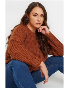 Джемпер вафельной вязки, оранжевый Yours curve