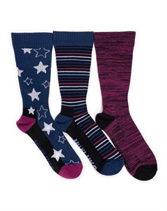 Женские компрессионные хлопковые носки, 3 пары, цвет Atlantic Blue Muk luks