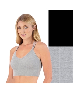 Комплект из 2 бесшовных бюстгальтеров без косточек на легкой подкладке для юниоров 51-038P2, цвет Black And Heather Gray So