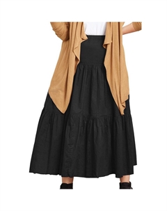 Женская многоярусная мятая юбка больших размеров, черный Ellos