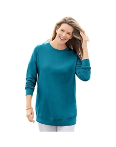 Женский флисовый свитшот больших размеров, цвет Deep Teal Woman within