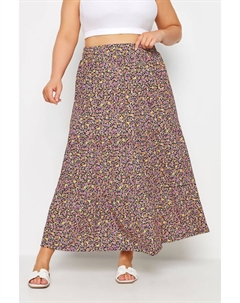 Юбка макси с текстурированным узором пейсли, черный Yours curve