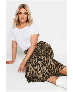 Юбка макси с леопардовым принтом из лимитированной коллекции, коричневый Yours curve