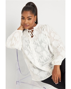 Блузка с завязкой на шее, розовый Yours curve