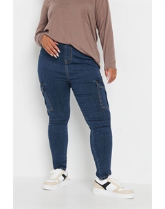 Джинсы с карманами карго, синий Yours curve