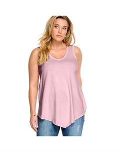 Женская майка больших размеров с V-образным вырезом и заостренной передней частью, цвет Misty Rose Ellos