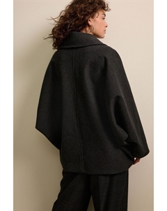 Асимметричное пальто накидка с пуговицами, серый Next