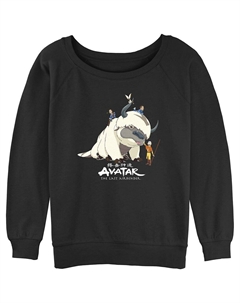 Аватар для юниоров The Last Airbender Aang Group Пуловер с напуском и рисунком Terry, черный Licensed character