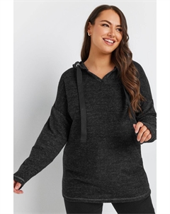 Мягкая на ощупь толстовка с капюшоном, серый Yours curve