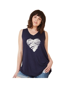Женская майка Love большого размера, цвет Navy Heart Ellos