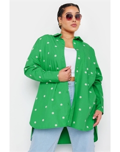 Рубашка с вышивкой из 100% хлопка ограниченной серии, зеленый Yours curve