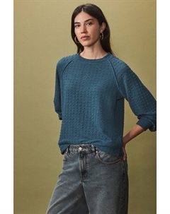 Текстурированный топ с длинными рукавами, бирюзовый Next