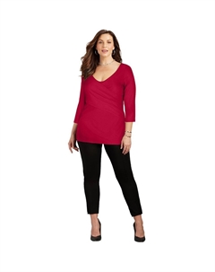 Женский топ с запахом спереди и пышной коллекцией больших размеров, цвет Classic Red Catherine's