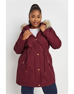 Парка с отделкой из искусственного меха, фиолетовый Yours curve