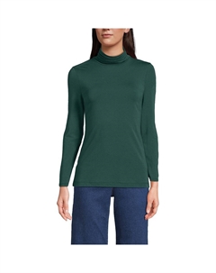 Женская легкая водолазка приталенного кроя Lands End, цвет Deep Forest Lands' end
