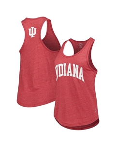 Женская лига, студенческая одежда, чулки-футляры Heather Crimson Indiana, футболка Two-Hit Intramural, трехцветная майка с овальным вырезом и открытой спиной, цвет Ind Red League collegiate wear