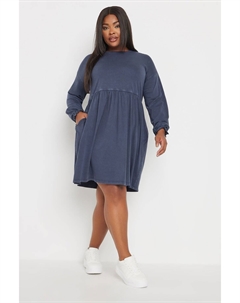 Платье с кислотными оборками, синий Yours curve