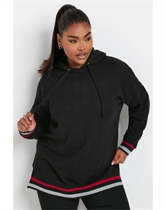 Структурированная толстовка с капюшоном, черный Yours curve