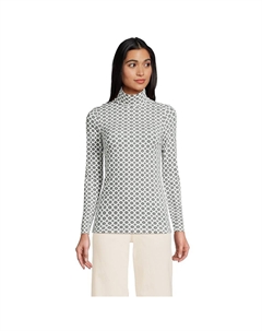 Женская легкая водолазка приталенного кроя Lands End, цвет Ivory Encircle Geo Lands' end