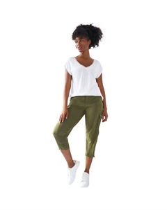 Женские капри-карго стрейч больших размеров, цвет Dark Basil Ellos