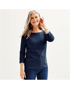 Топ Petite с вырезом-лодочкой, цвет Seattle Navy Croft & barrow