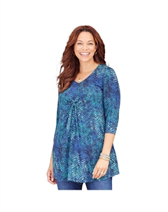 Женский топ больших размеров с закручивающейся передней частью, цвет Dark Sapphire Catherine's