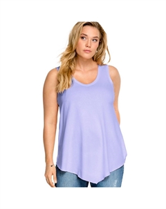Женская майка больших размеров с V-образным вырезом и заостренной передней частью, цвет Pretty Lavender Ellos