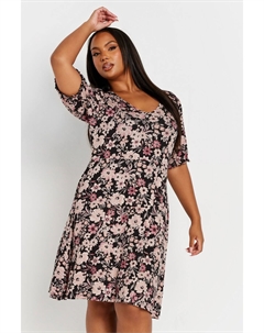 Платье с рукавами фонариками, черный Yours curve