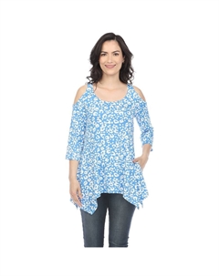 Женская леопардовая туника с открытыми плечами, цвет Blue Leopard Wm fashion