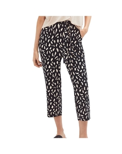 Женские капри больших размеров с завязкой спереди, цвет Black Ivory Print Ellos
