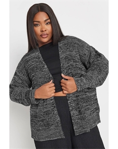 Короткий кардиган с рукавами фонариками, черный Yours curve