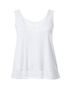 Женская майка больших размеров с кружевной отделкой, белый Ellos