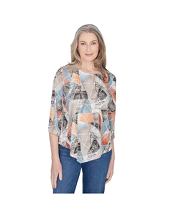 Женский топ из витражного стекла Sharkbite, цвет Multi Neutral Alfred dunner