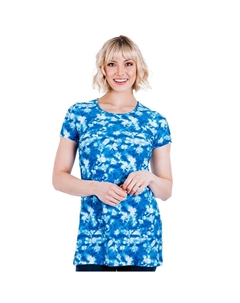 Женская купальная туника с короткими рукавами Anna, цвет Blue Tie Dye Calypsa llc