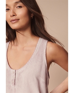 Жилет из льняной смеси с ткаными пуговицами спереди, розовый Next