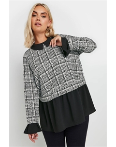 2 в 1 рубашка сверху, черный Yours curve