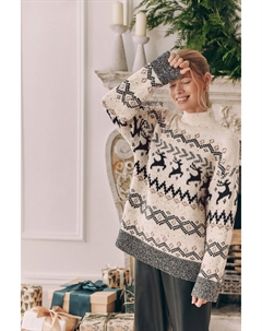 Соответствующий семейный женский рождественский джемпер в стиле фейр айл, черный Next