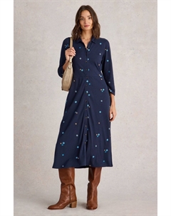 Платье из джерси с вышивкой Rua, синий White stuff