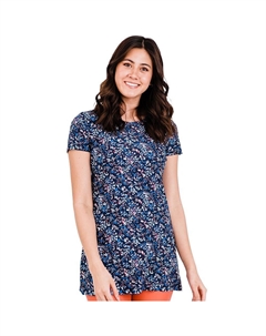 Женская купальная туника с короткими рукавами Anna, цвет Navy Mosaic Calypsa llc