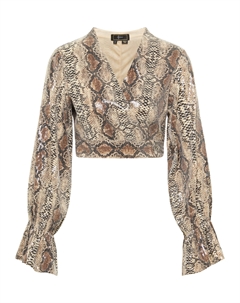 Блуза Wickel Mit Pailletten, бежевый Faina